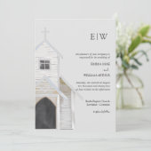 クラシック教会結婚の 招待状 (スタンド正面)