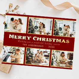 クラシック数々のシンプルPhoto Christmas 箔シーズンカード