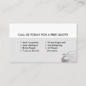 クラシック整備士車の修理 名刺 (裏面)