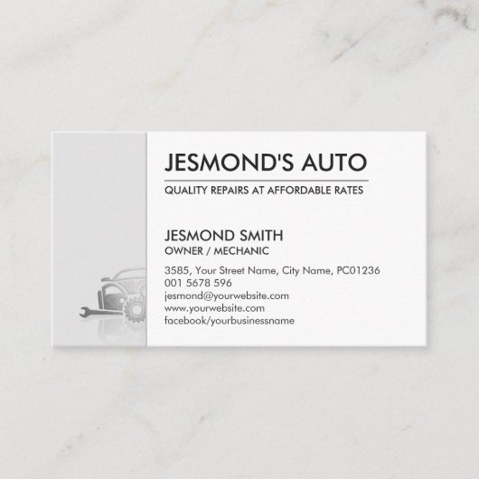 クラシック整備士車の修理 名刺 (正面)