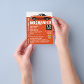 クラシック整備士車、自動車の修理広告車 チラシ (手)