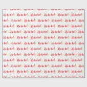 クラシック文字レッドホーホホゴールデンスターズホワイト ラッピングペーパー (フラット)