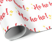 クラシック文字レッドホーホホゴールデンスターズホワイト ラッピングペーパー (ロールコーナー)