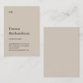 クラシック文字(モノグラム)|中立ベージュ 名刺 (正面/裏面)