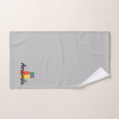 クラシック文字A色の灰色モノグラムの文字 バスタオルセット (ハンドタオル)