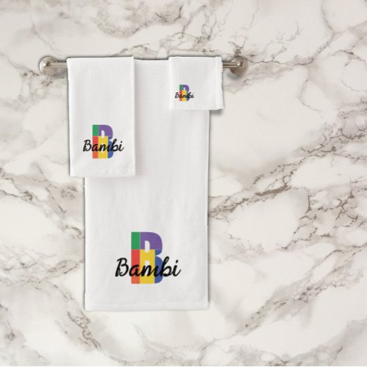 クラシック文字B色モノグラムの バスタオルセット