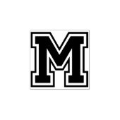 クラシック文字Mイニシャル ラバースタンプ (インプリント)