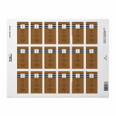 クラシック文字Tモノグラム垂直住所 シール。 ラベル (フルシート)