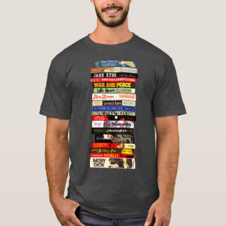 クラシック文学本のスタック Tシャツ