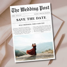 クラシック新聞スタイルロマンチック結婚写真