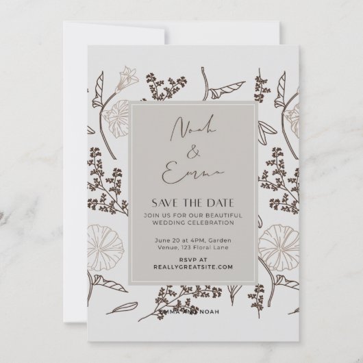 クラシック日付の保存 招待状 (正面)