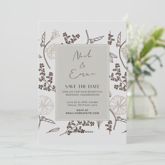 クラシック日付の保存 招待状 (スタンド正面)