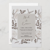 クラシック日付の保存 招待状 (正面/裏面)