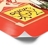 クラシック日本のスタイル – 赤い傘の女の子 ポスター (コーナー)