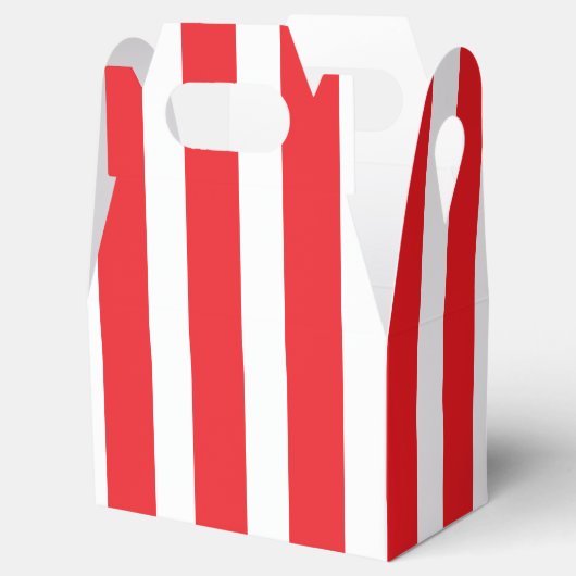 クラシック明赤と白るいストライプの小切妻 フェイバーボックス (オープン)