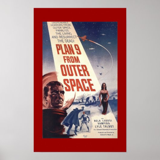 クラシック映画ポスター「宇宙空間からのプラン9」 ポスター (正面)