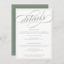 クラシック書のスクリプト白とセージ結婚