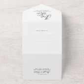 クラシック書エレガント道QRコード写真結婚の オールインワン招待状 (外側)