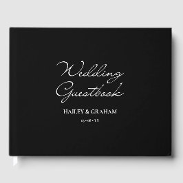 クラシック書ミニマル書ブラック結婚ズ ゲストブック