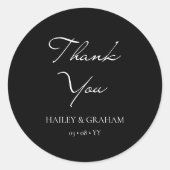 クラシック書ミニマル書ブラック結婚ズ ラウンドシール (正面)