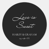 クラシック書ミニマル書ブラック結婚ズ ラウンドシール (正面)