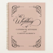 クラシック書モダン書ベージュ&ブラックスクリプト プランナー手帳 (正面)