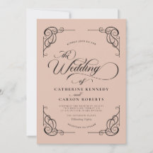 クラシック書モダン書ベージュ&ブラックスクリプト