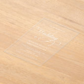 クラシック書結婚は透明 アクリル招待状 (レイダウン)