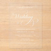 クラシック書結婚は透明 アクリル招待状 (正面)