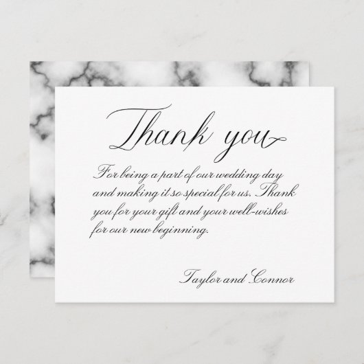 クラシック書結婚サンキューカード サンキューカード (正面/裏面)