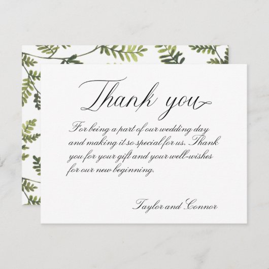 クラシック書結婚サンキューカード サンキューカード (正面/裏面)