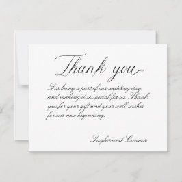 クラシック書結婚サンキューカード サンキューカード