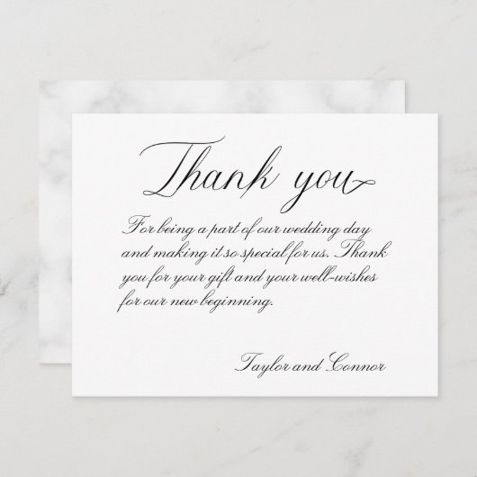 クラシック書結婚サンキューカード サンキューカード (正面/裏面)