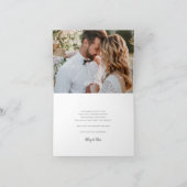 クラシック書跡の結婚写真を折り畳み サンキューカード (内部)