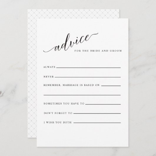 クラシック書跡の結婚文字 アドバイスカード (正面/裏面)