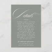 クラシック書道グレイ結婚グリーン詳細 エンクロージャーカード (正面)