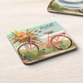 クラシック書道サマービーチ自転車 コースター (左側)