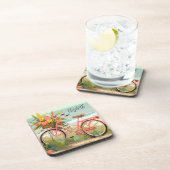 クラシック書道サマービーチ自転車 コースター (右側)