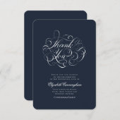 クラシック書道シンプル記念碑 サンキューカード (正面/裏面)