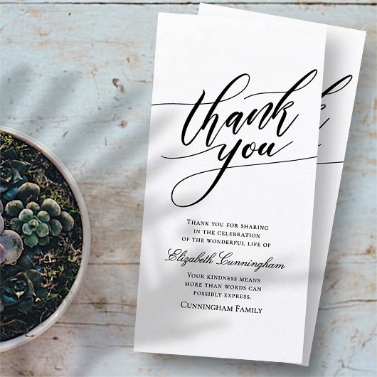 クラシック書道シンプル記念碑 サンキューカード