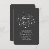 クラシック書道シンプル記念碑 サンキューカード (正面/裏面)