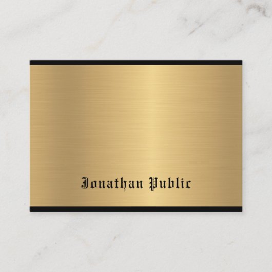 クラシック書道スクリプトグラム金ゴールドラエレガントックス 名刺 (正面)