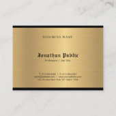 クラシック書道スクリプトグラム金ゴールドラエレガントックス 名刺 (裏面)