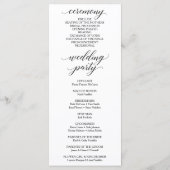 クラシック書道スクリプト結婚式 プログラム (裏面)
