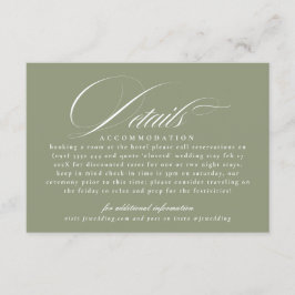 クラシック書道セージ緑結婚の詳細 エンクロージャーカード