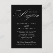 クラシック書道ブラックタイウェディングレセプション エンクロージャーカード (正面)