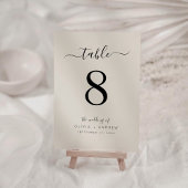 クラシック書道ベージュ結婚色 テーブルナンバー