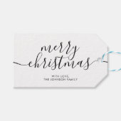 クラシック書道メリークリスマスホリデー ギフトタグ (正面(横))