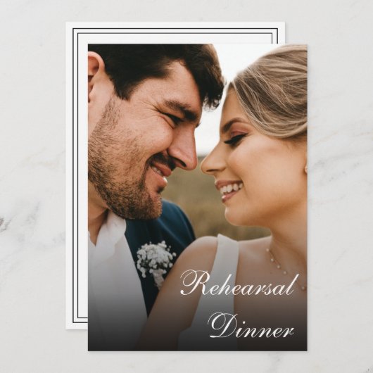 クラシック書道台本フォトリハーサルディナー 招待状 (正面/裏面)