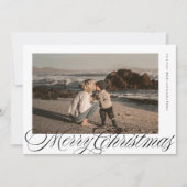 クラシック書道台本メリークリスマスフォト シーズンカード (正面)